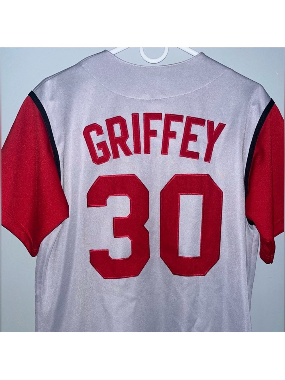 Ken Griffey Jr #30 Throwback Cincinnati Reds Authentic MLB Retro Baseball Jersey